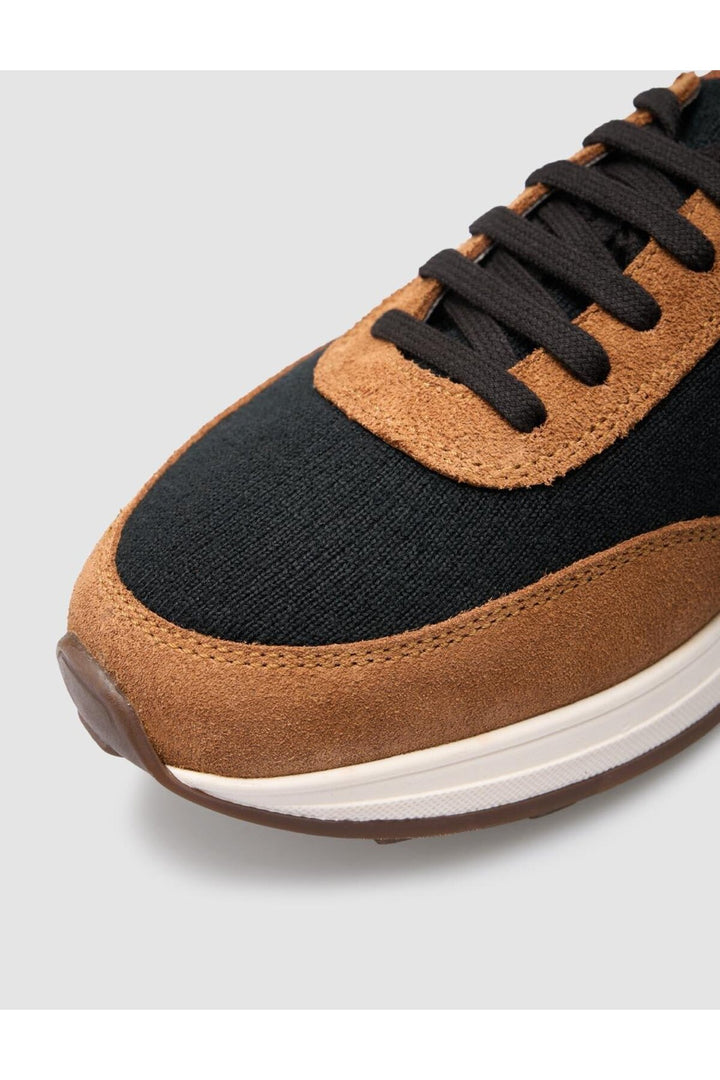 Cabani Shoes Chaussures de sport pour hommes en tricot orange avec lacets. - Orange