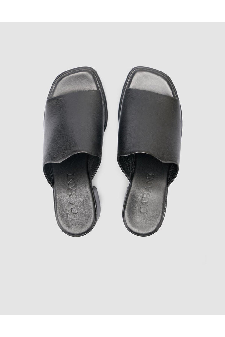 Cabani Shoes Sandales à talons noires pour femmes en cuir véritable 100% - Multicolore