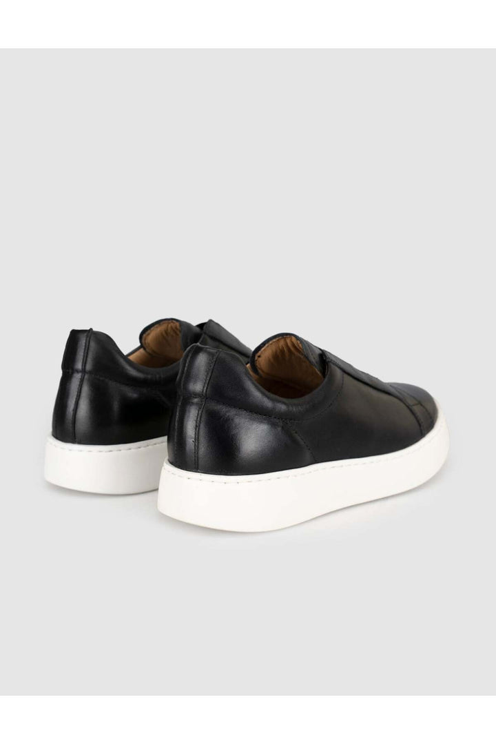 Cabani Shoes Baskets femme en cuir véritable noir - Multicolore