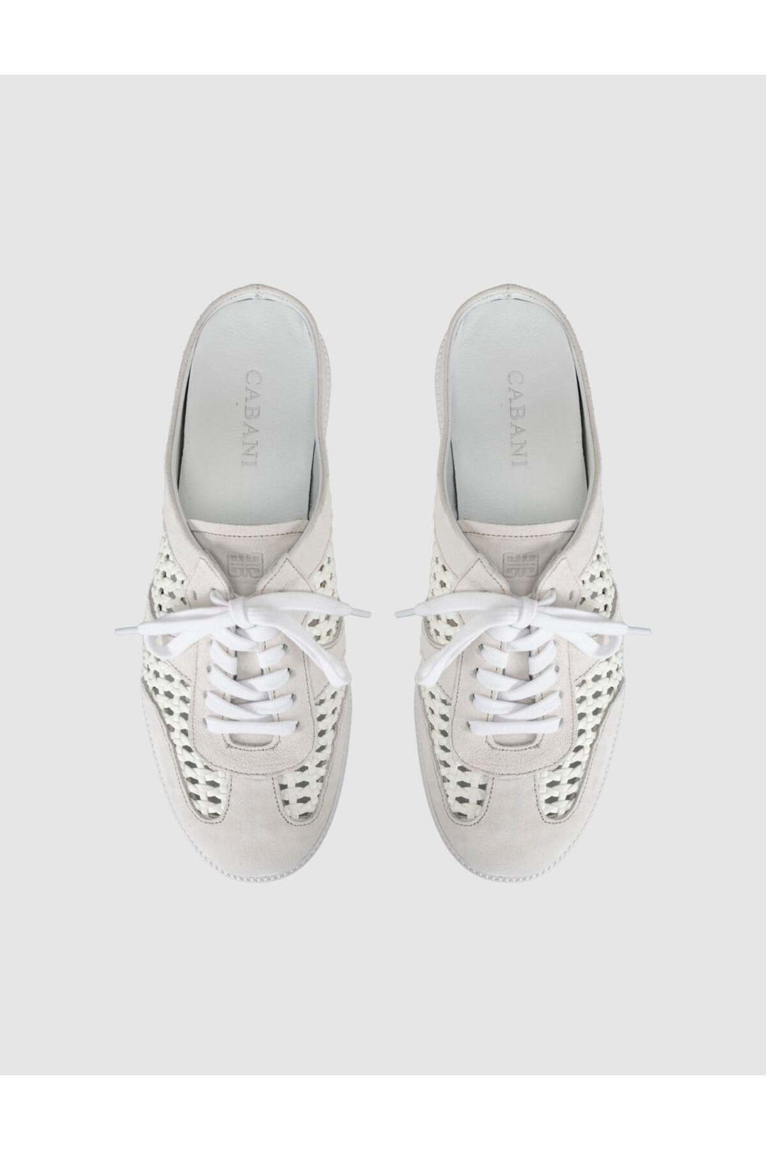Cabani Shoes Baskets mules femmes en cuir véritable blanc - Multicolore
