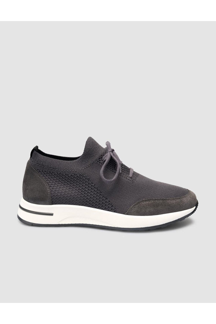 Cabani Shoes Chaussures de sport pour hommes en tricot gris avec lacets - Gris