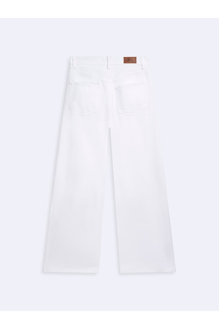 LTB Pantalon Jean Blanc Taille Haute à Jambes Larges Vionne - Blanc