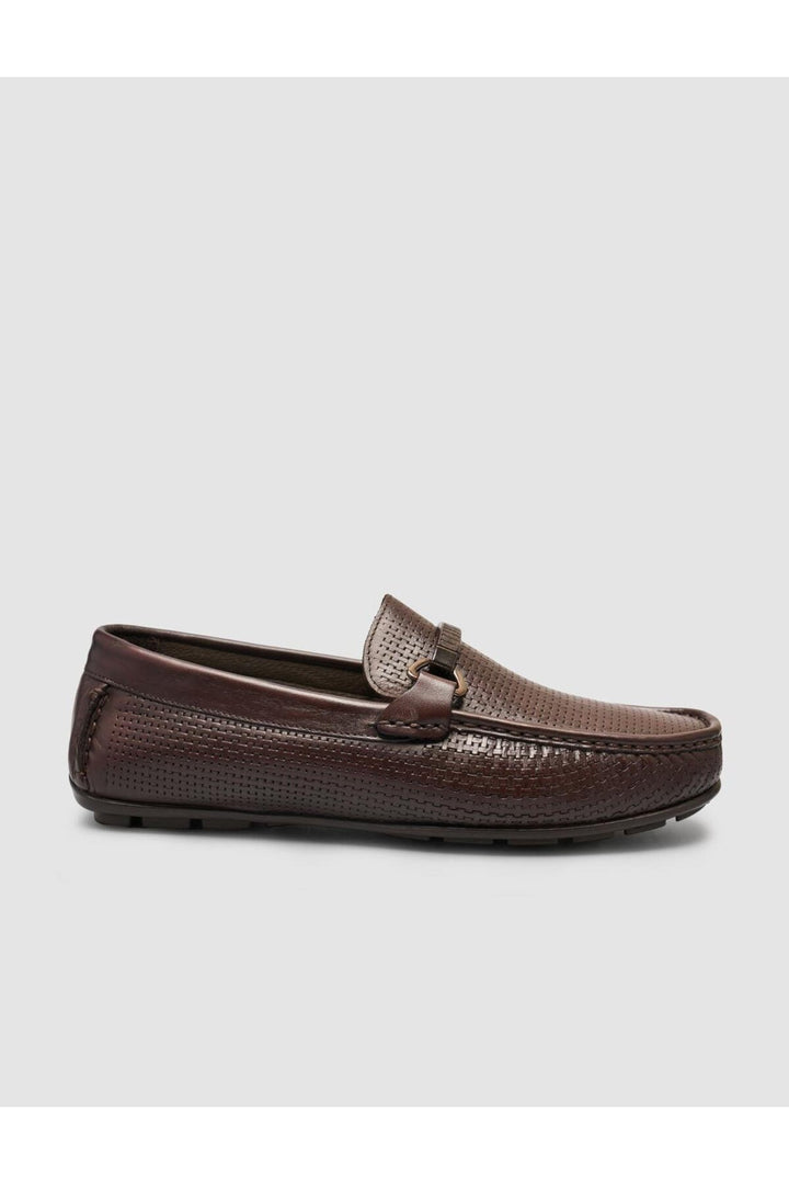 Cabani Shoes %100 Cuir véritable Mocassins pour hommes à boucle marron - Multicolore