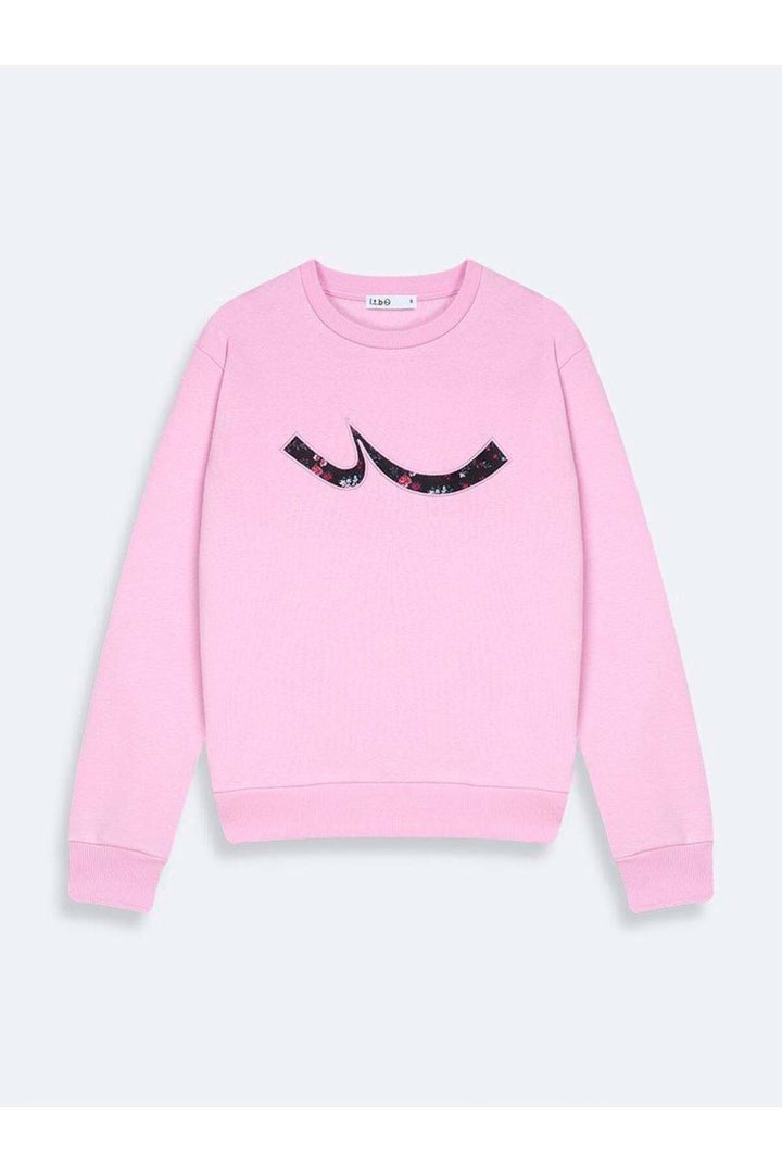 LTB Sweatshirt à Col Rond avec Logo Panece - Rose