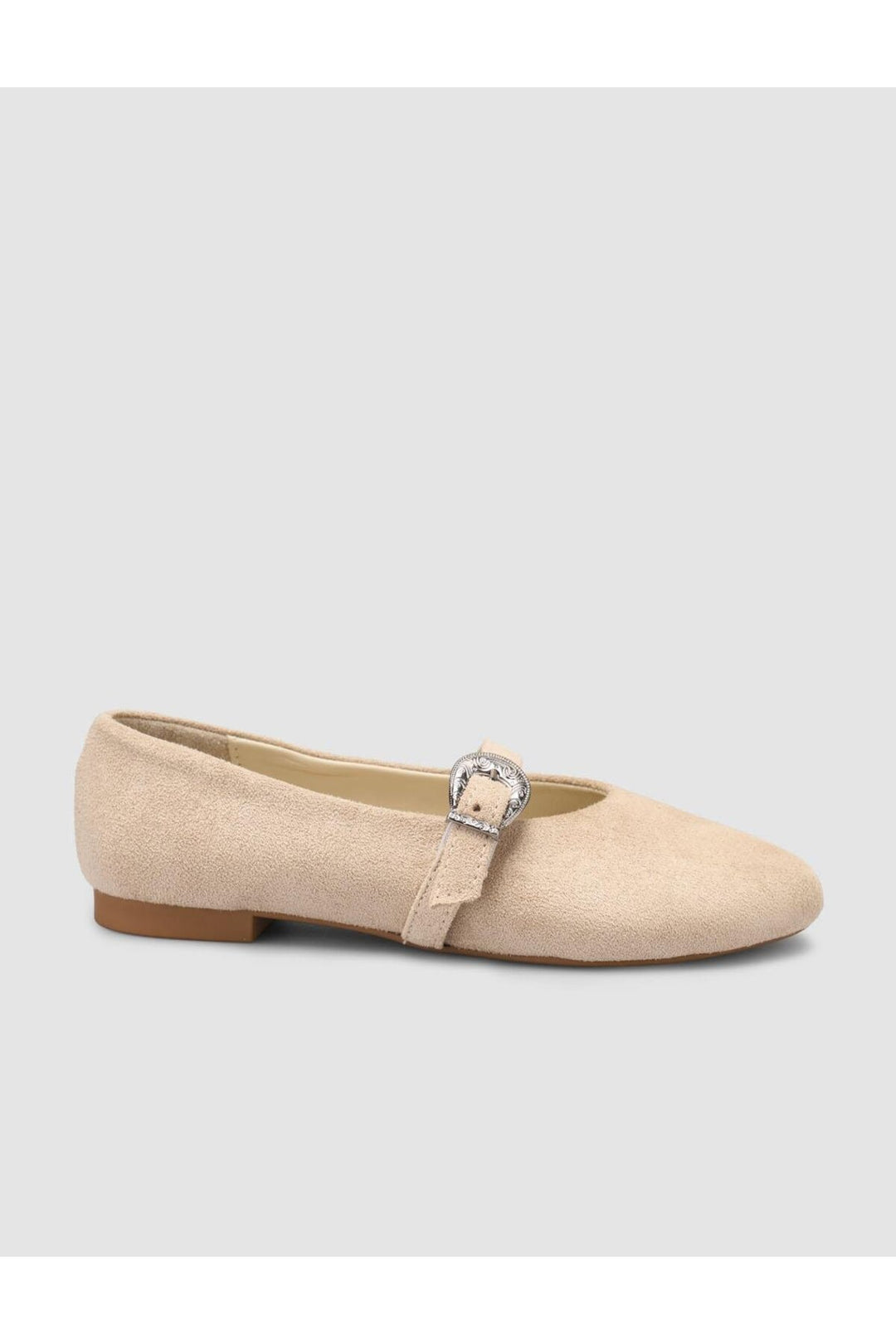 Cabani Shoes Ballerines femmes beige avec détail de boucle en suède Saros - Beige