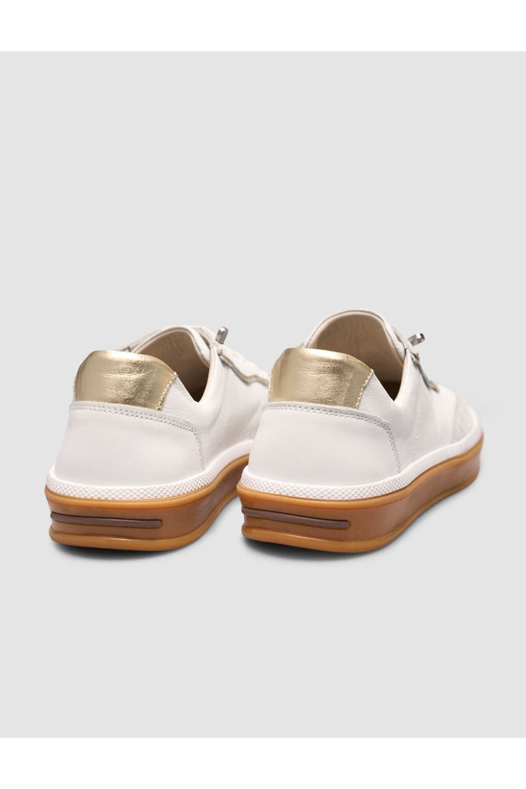 Cabani Shoes Baskets pour femmes en cuir véritable de veau blanc à lacets - Blanc