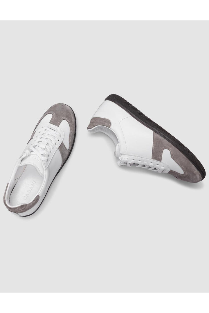 Cabani Shoes Chaussures de sport pour femmes en cuir véritable blanc à lacets 100% - Blanc