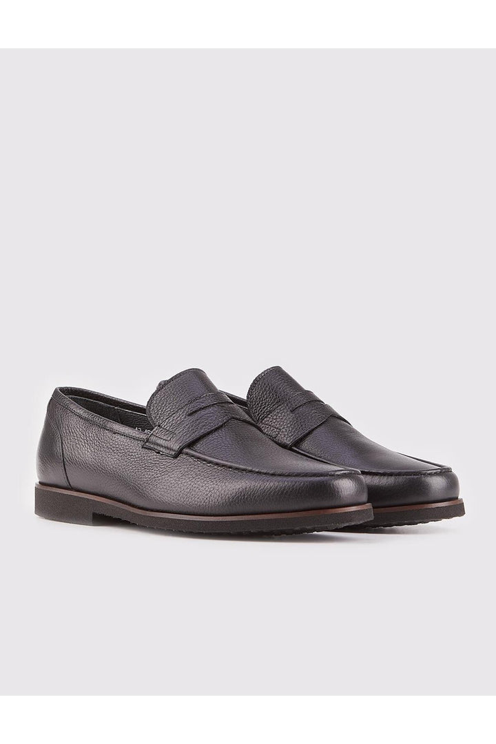 Cabani Shoes Chaussures décontractées noires pour hommes en cuir véritable avec semelle en EVA. - Noir
