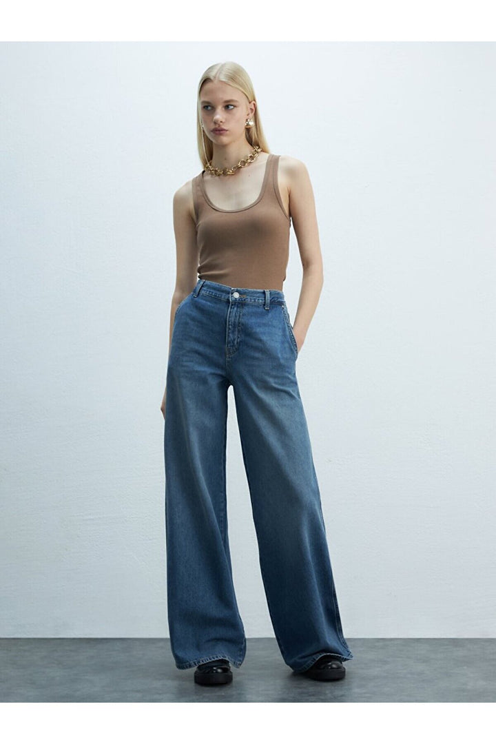 LTB Pantalon en jean large à taille haute Marıam