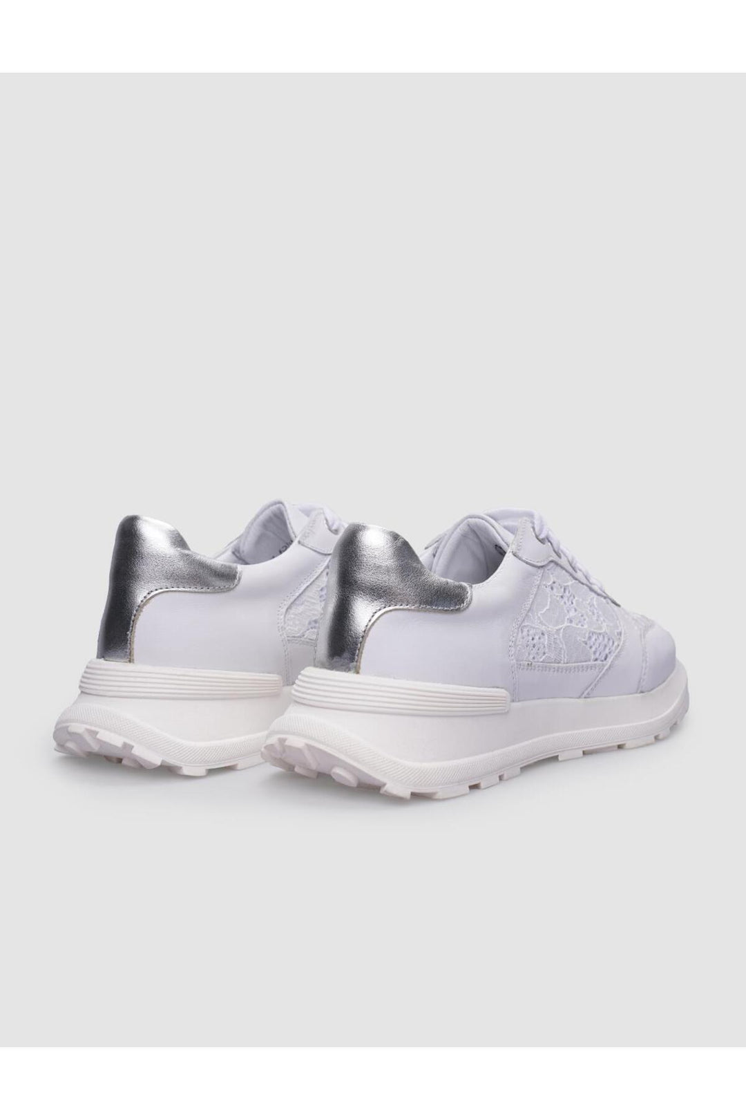 Cabani Shoes Chaussures de sport pour femmes en cuir véritable blanc à lacets 100% - Blanc