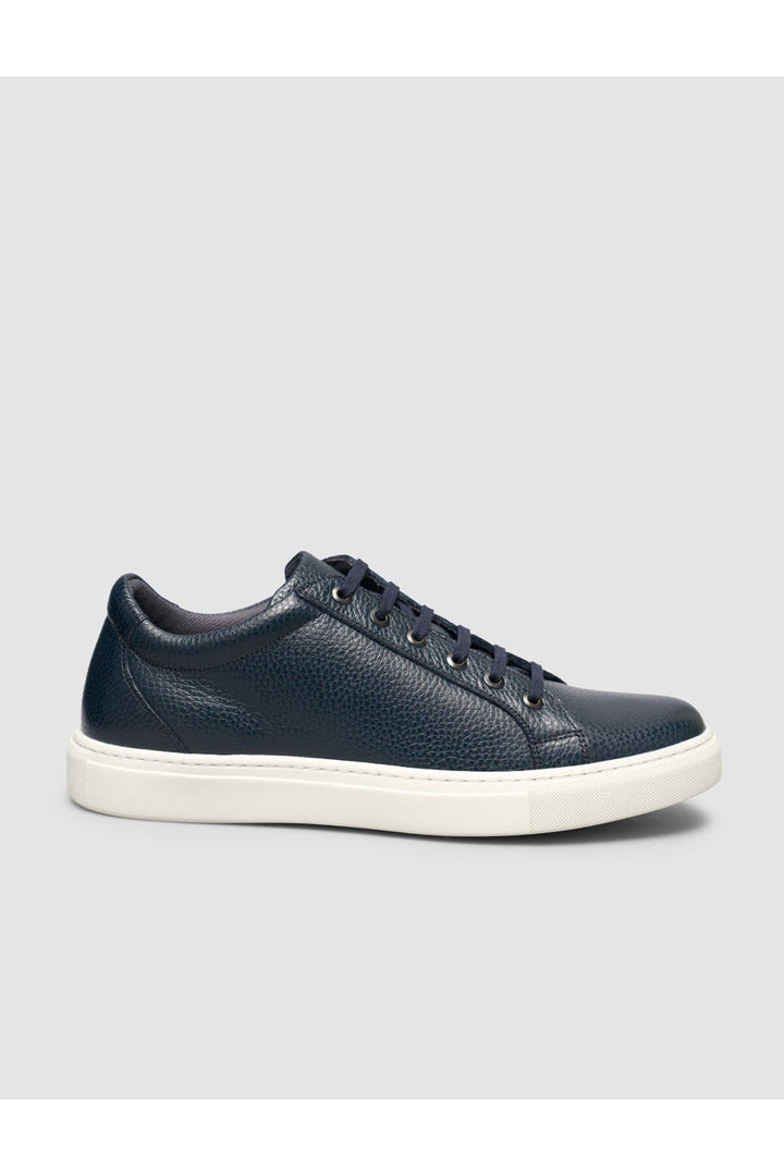 Cabani Shoes %100 Cuir véritable Baskets pour hommes à lacets Bleu marine - Bleu marine
