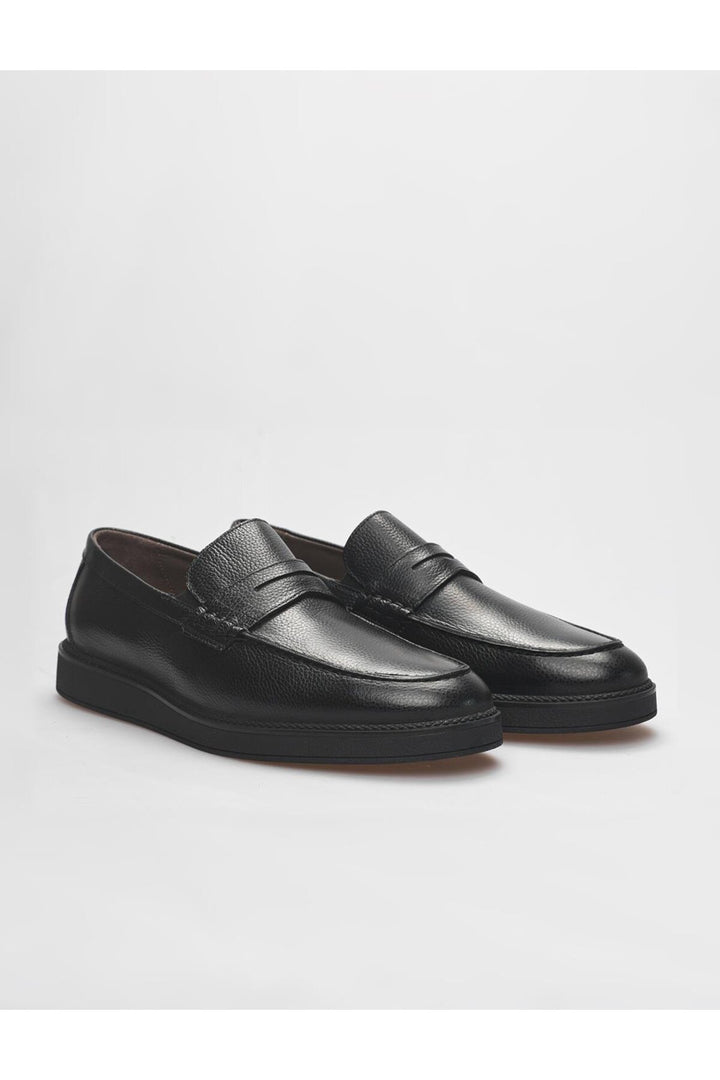 Cabani Shoes Chaussures de sport pour hommes en cuir véritable noir - Noir