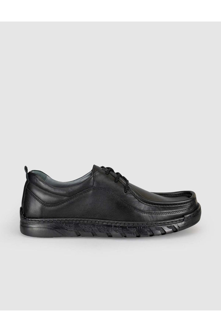 Cabani Shoes Chaussures de confort quotidiennes pour hommes en cuir véritable noires - Noir
