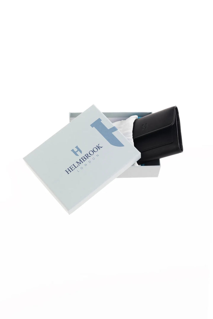 helmbrook Femme Cuir Véritable Grand Portefeuille Fermeture Éclair avec Couvercle RFID Protégé Eleanor Noir