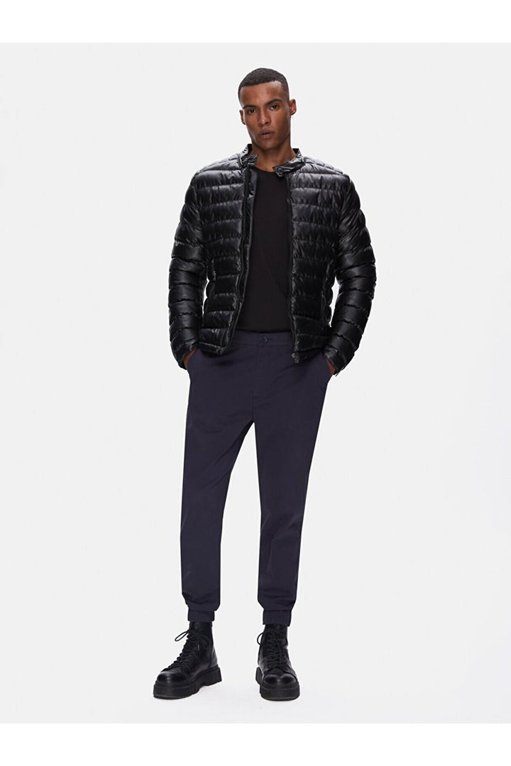 LTB Veste noire basique matelassée à manches longues - si̇yah_3986