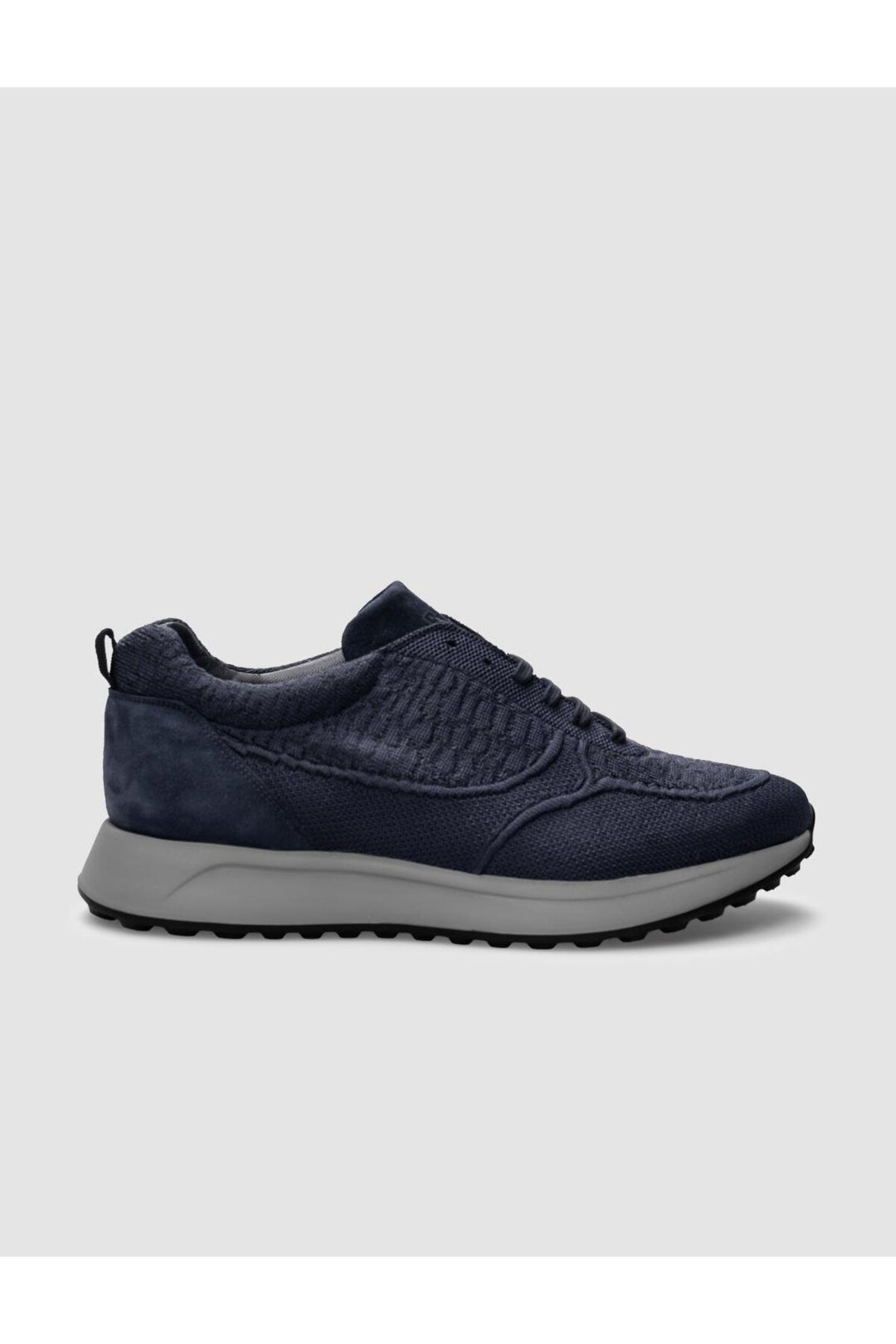 Cabani Shoes Chaussures de sport pour hommes en tricot bleu marine avec lacets. - Bleu marine