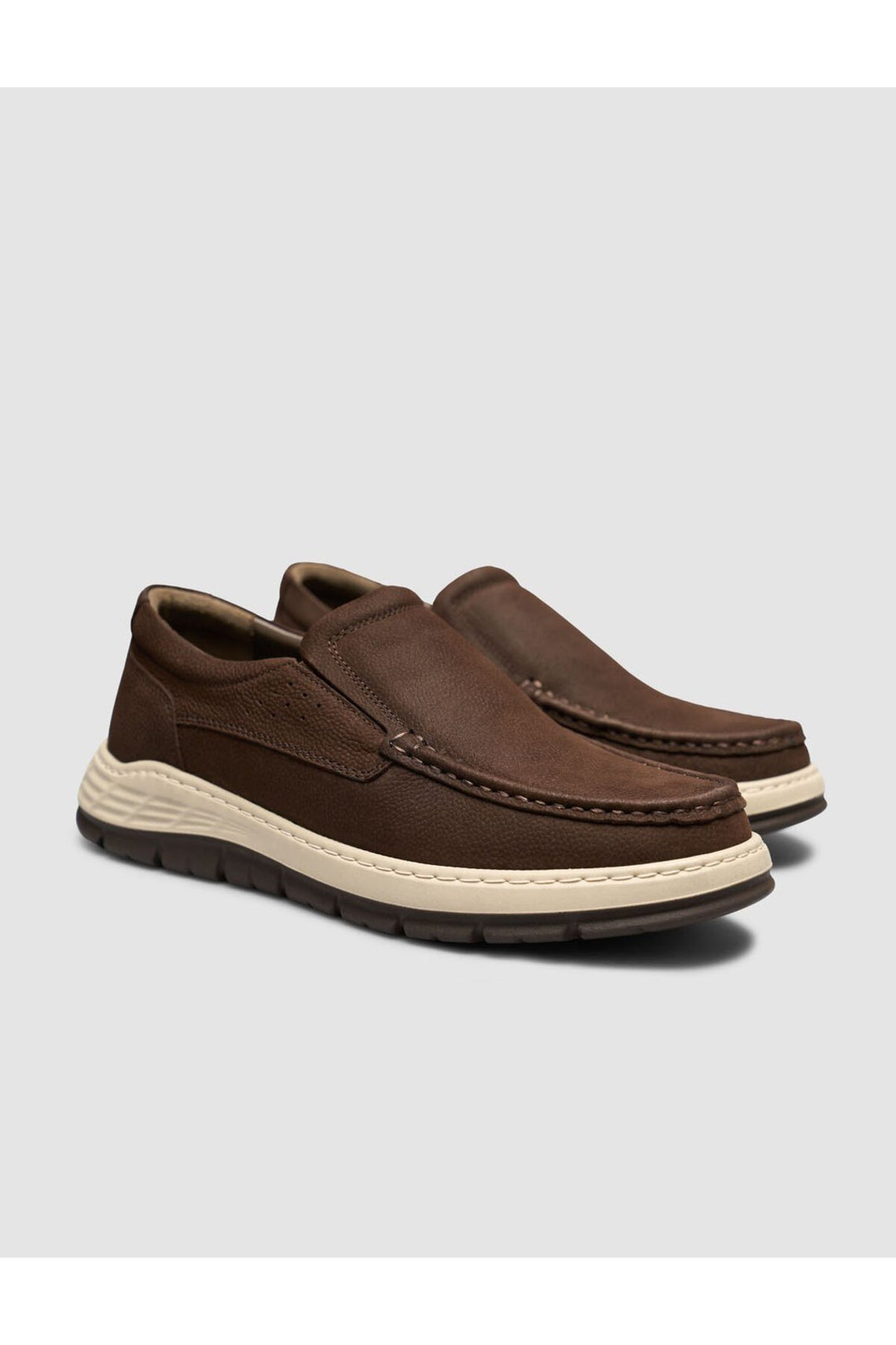 Cabani Shoes Chaussures Loafer pour hommes en cuir véritable marron - Multicolore