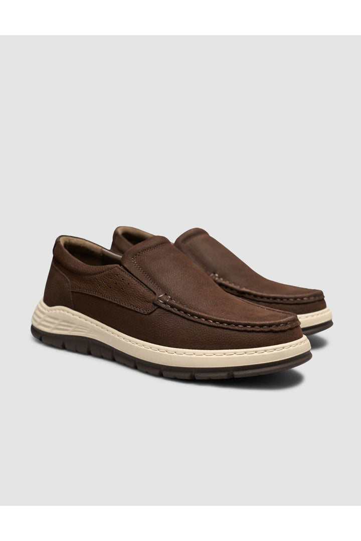 Cabani Shoes Chaussures Loafer pour hommes en cuir véritable marron - Multicolore