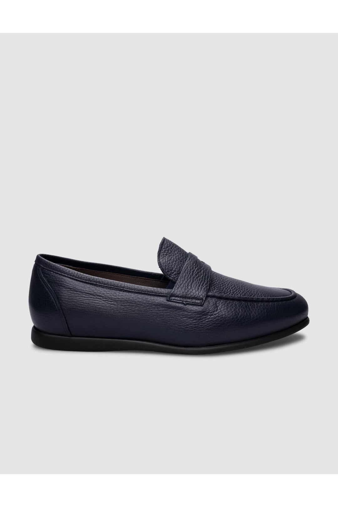 Cabani Shoes Chaussures de ville pour hommes en cuir véritable sans lacets bleu marine - Bleu marine