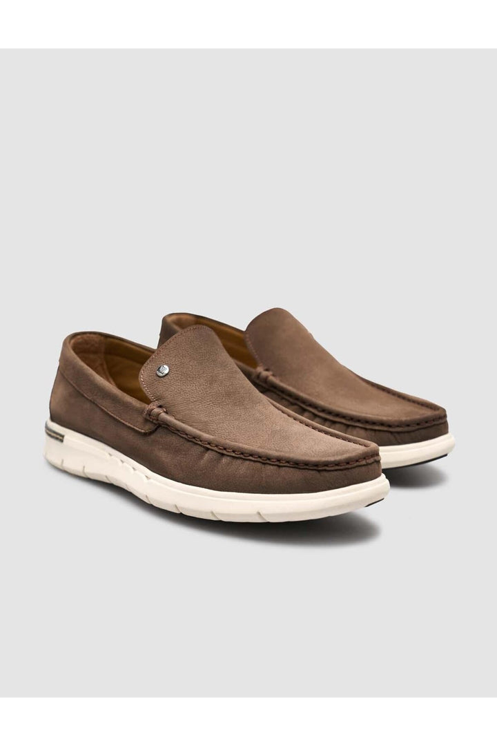 Cabani Shoes Mocassin quotidien pour homme en cuir véritable marron - Marron