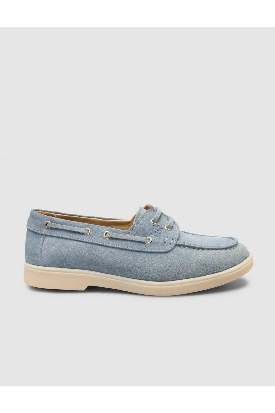 Cabani Shoes Renavex MonaMae %100 Cuir Véritable Suède Bleu Femme Chaussures de Bateau Quotidiennes - Bleu