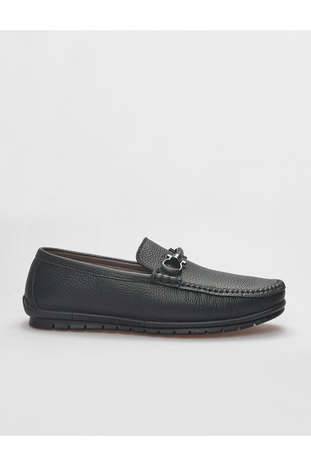 Cabani Shoes Mocassin homme en cuir véritable noir à boucle - Noir