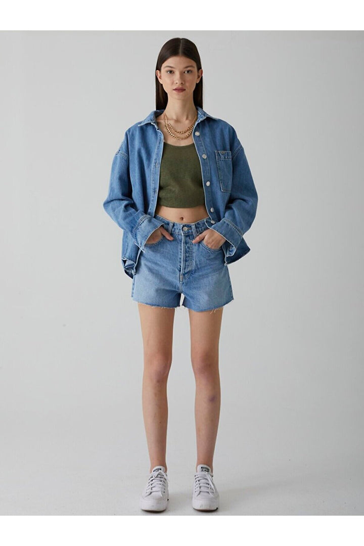 LTB Short en jean taille haute Lari
