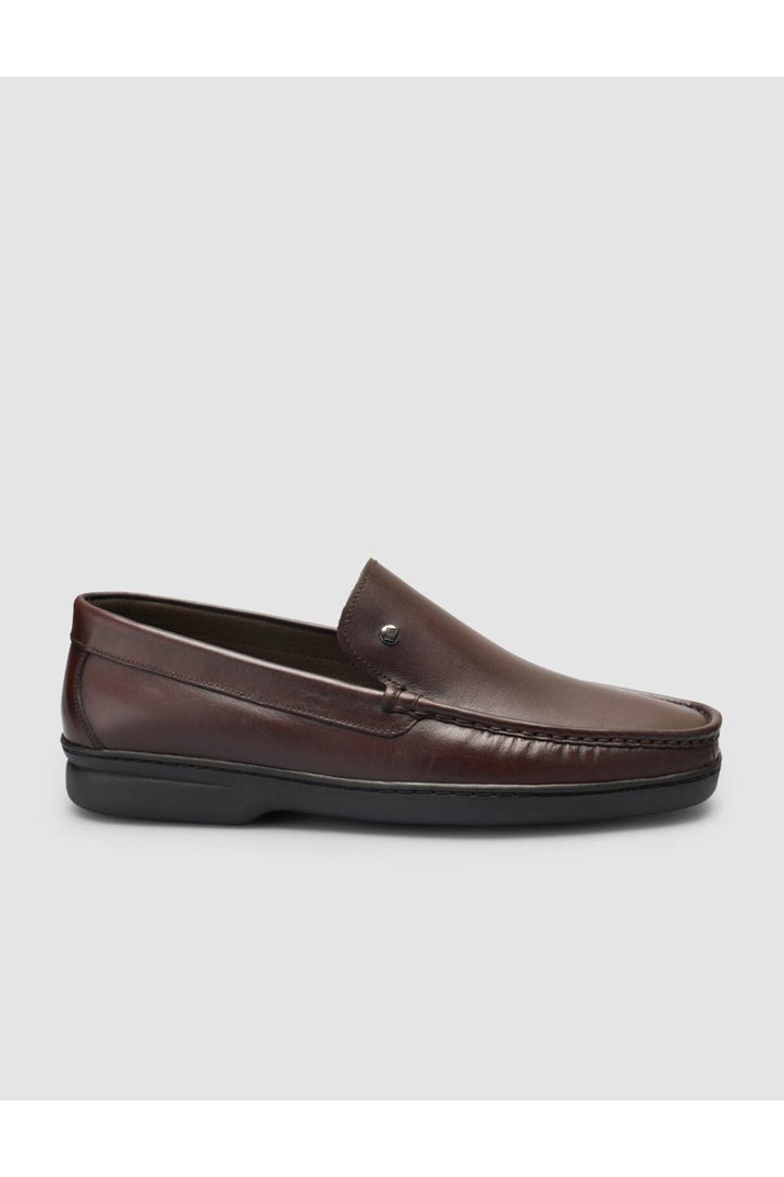 Cabani Shoes %100 Cuir véritable Mocassins marron avec détails de couture - Marron