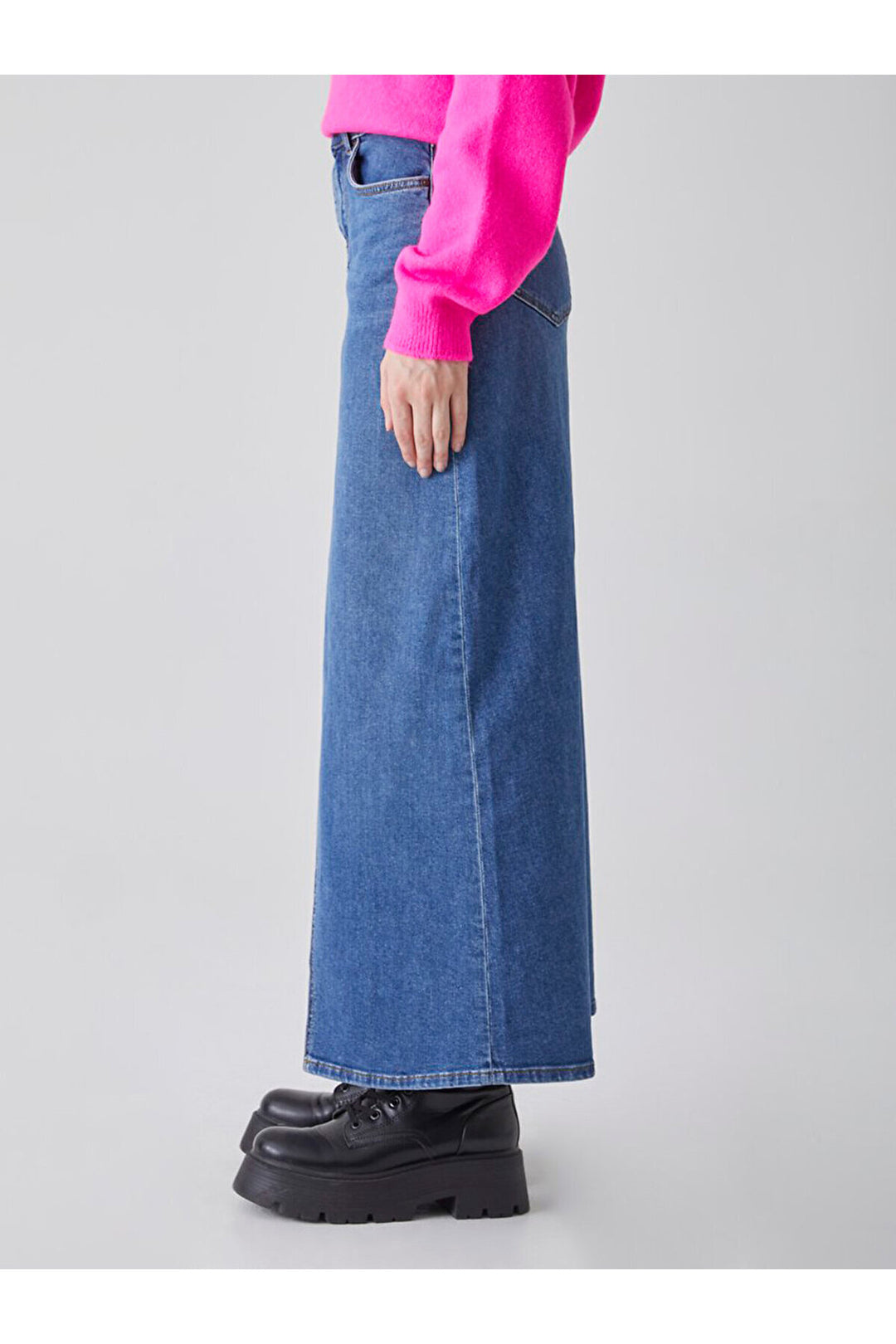 LTB Jupe en jean taille haute longue Mımosa - orta Bleu_54656