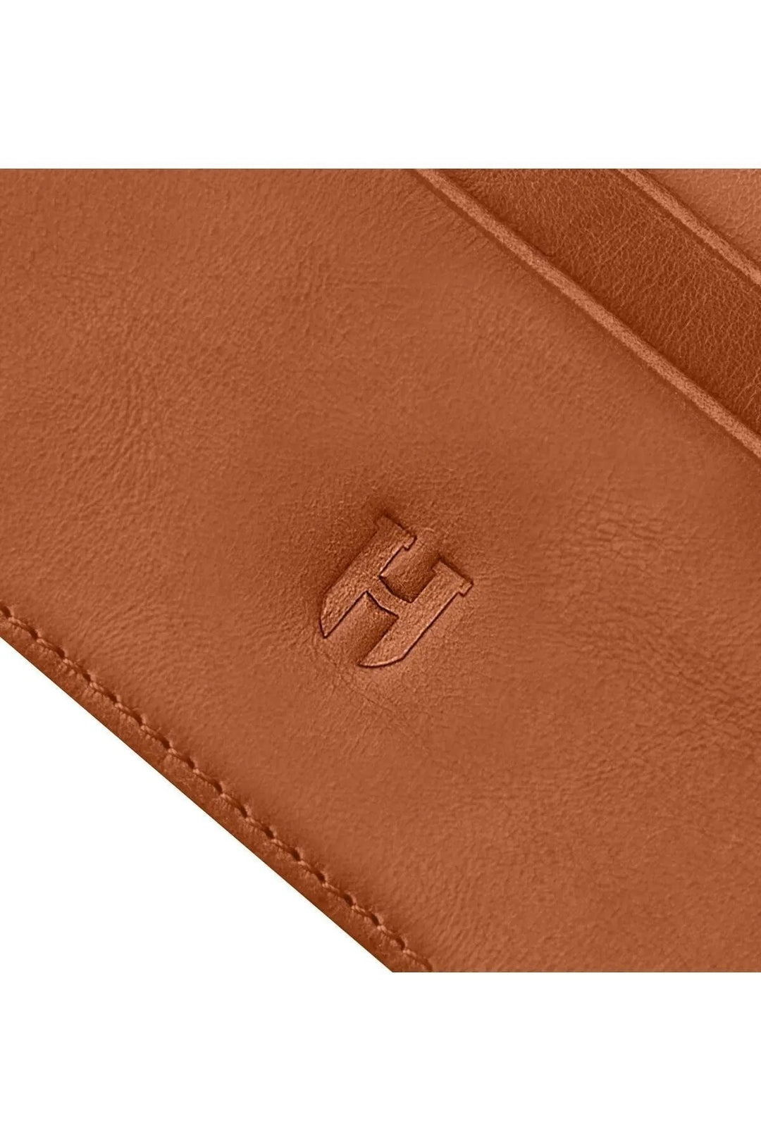 Helmbrook Porte-cartes fin en cuir véritable pour homme avec protection RFID Elton Tan Plus
