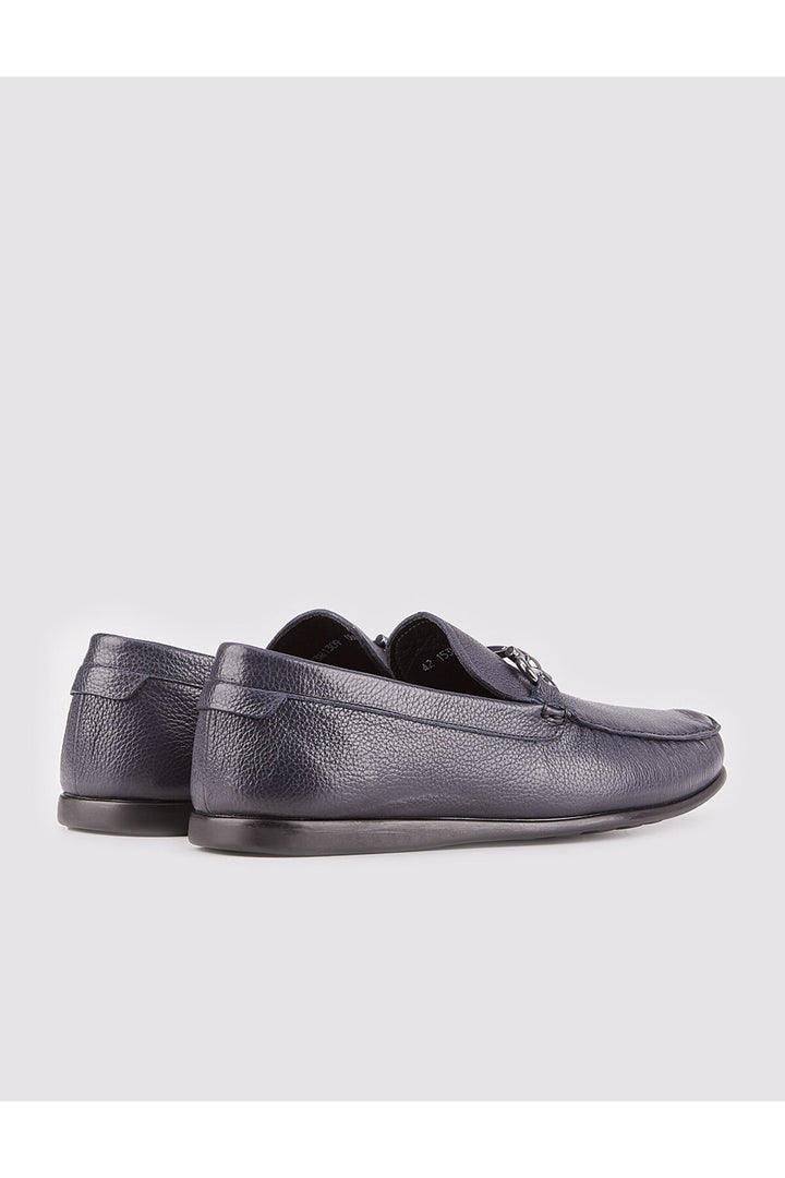 Cabani Shoes Mocassins pour hommes en cuir véritable bleu marine - Bleu marine