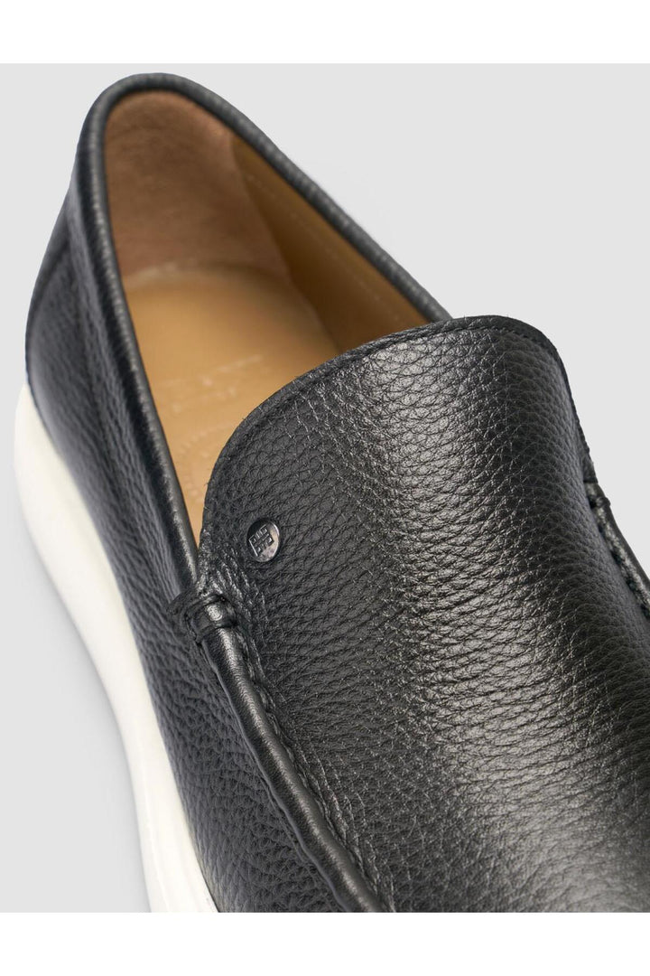Cabani Shoes Chaussures décontractées pour hommes en cuir véritable noir à texture 100% - Multicolore