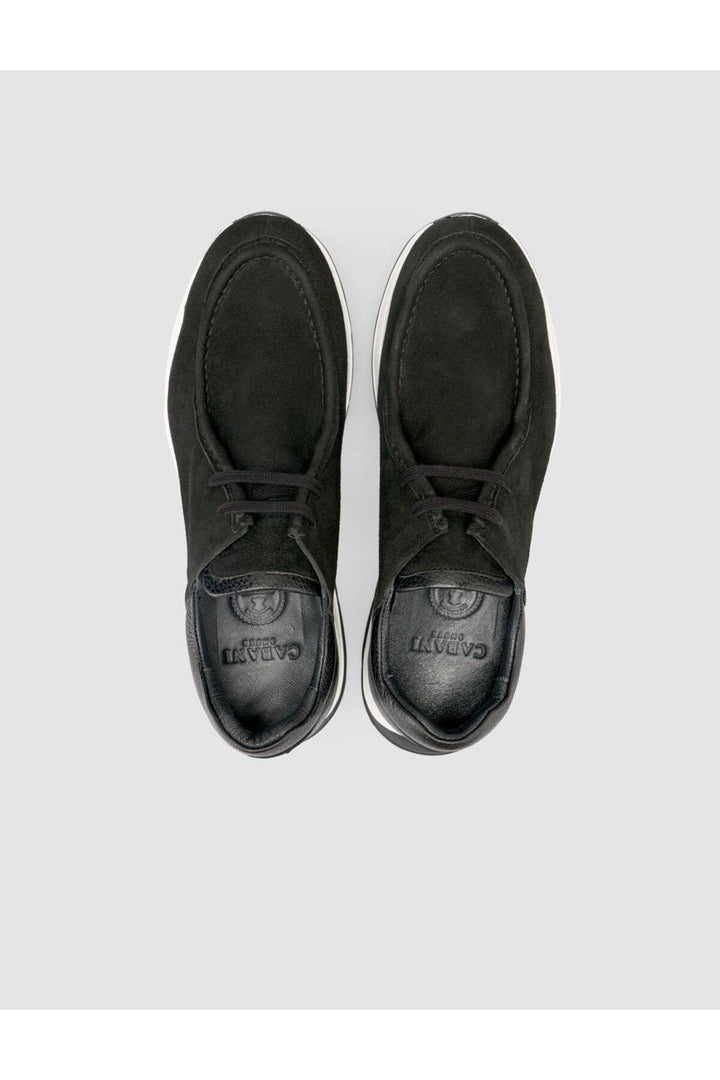 Cabani Shoes Chaussures décontractées pour hommes en cuir suédé noir 100% véritable - Noir