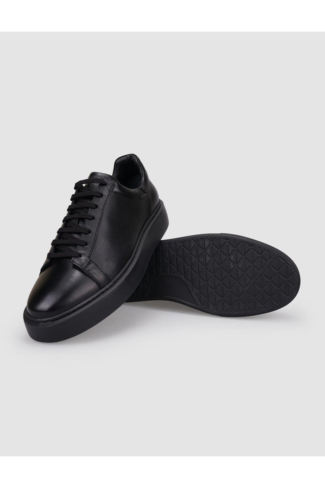 Cabani Shoes Chaussures de sport pour hommes en cuir véritable noir à lacets 100% - Noir