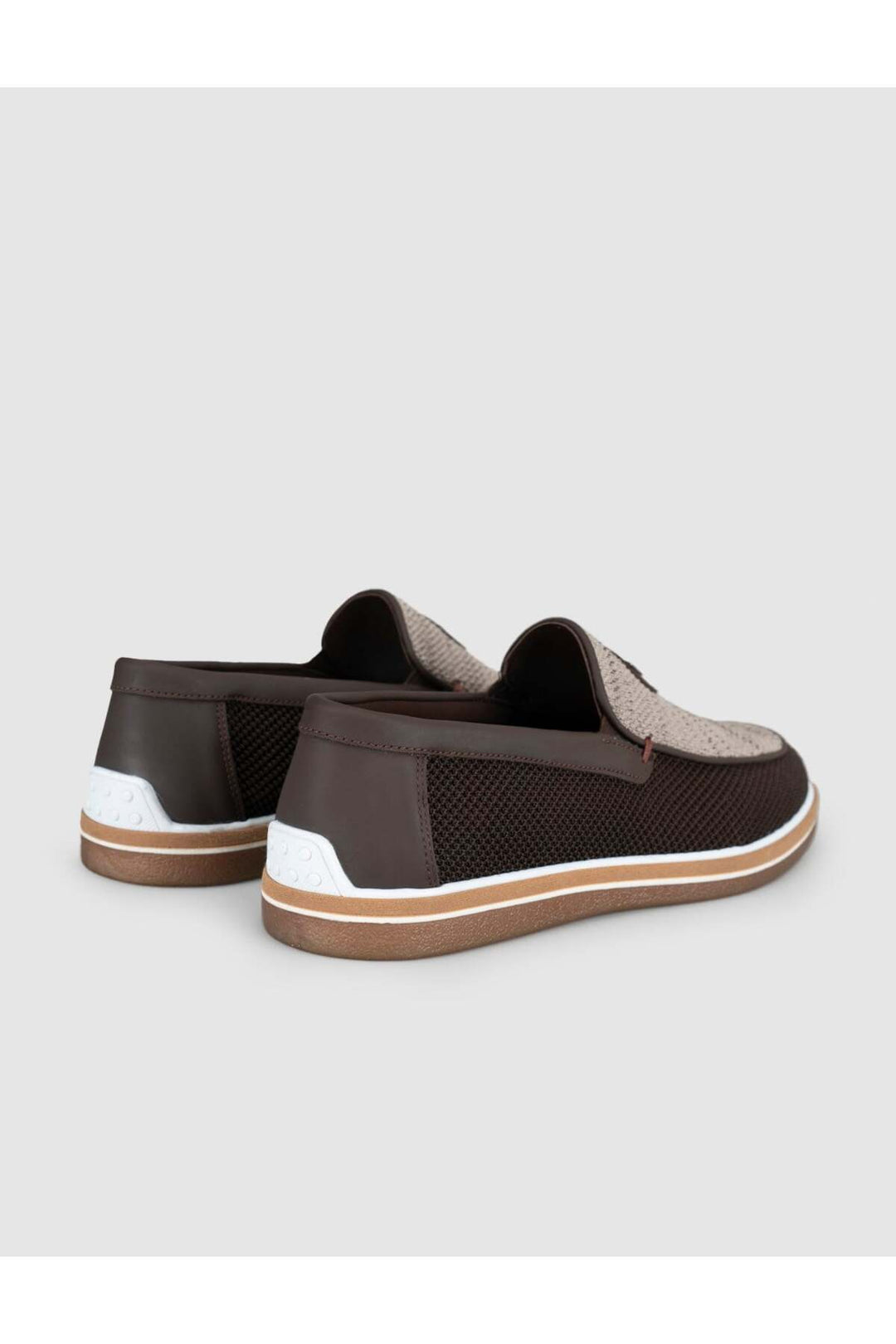 Cabani Shoes Mocassin en tricot homme en vison-chocolat - Multicolore
