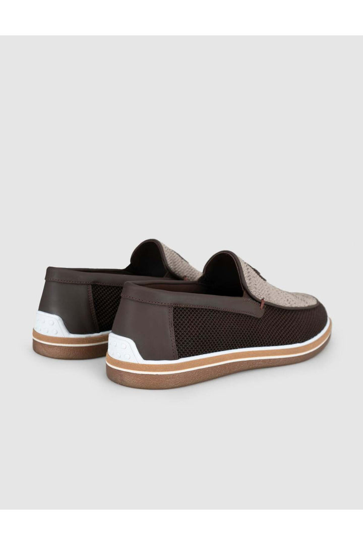 Cabani Shoes Mocassin en tricot homme en vison-chocolat - Multicolore