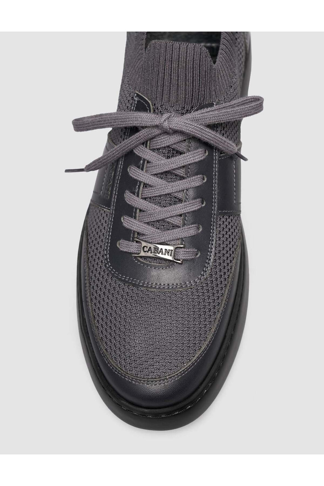 Cabani Shoes Chaussures de sport grises pour hommes avec détails en tricot. - Gris