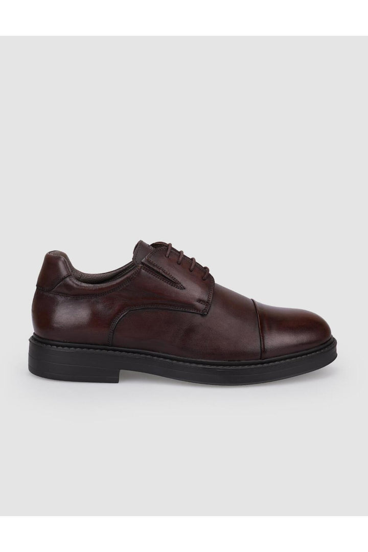 Cabani Shoes Chaussures de ville pour hommes en cuir véritable 100 % marron à lacets - Multicolore