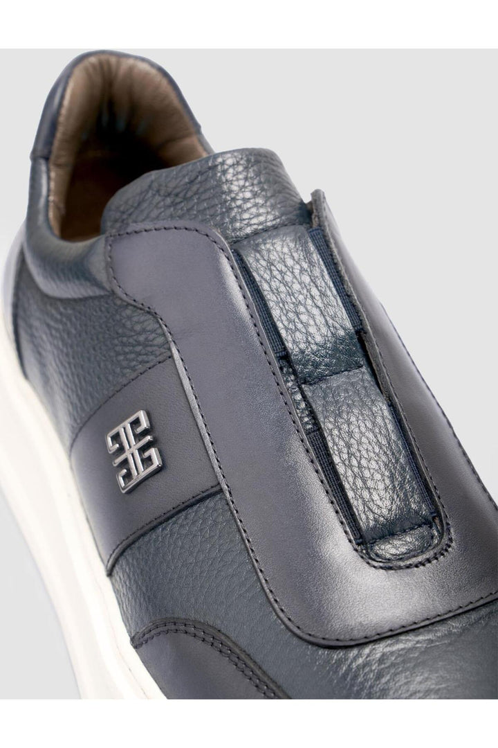 Cabani Shoes %100 Cuir véritable Bleu marine Chaussures de sport pour hommes - Bleu marine