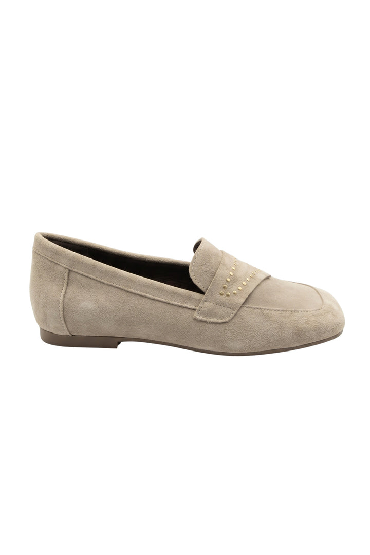 Wavelys RON Beige Cuir Suédé Confortable Semelle Basse Ballerines - Beige