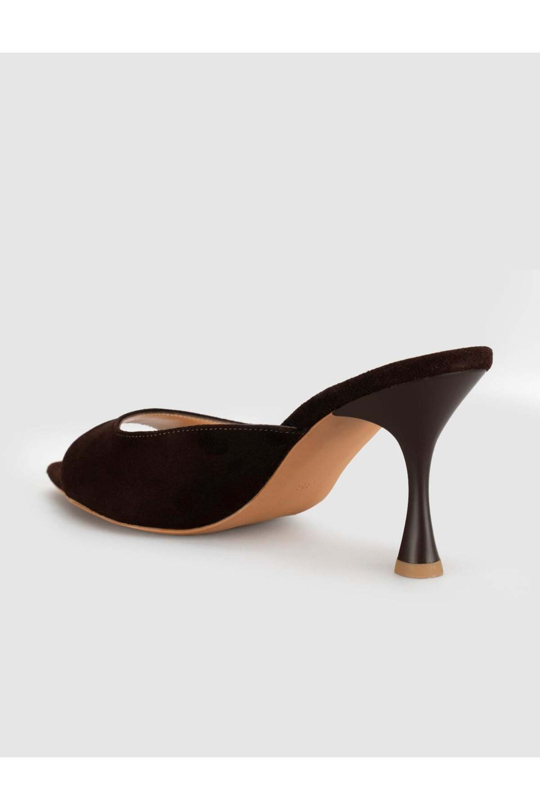 Cabani Shoes Sandales pour femmes en cuir véritable de veau, à talon fin, au design élégant, couleur marron. - Marron