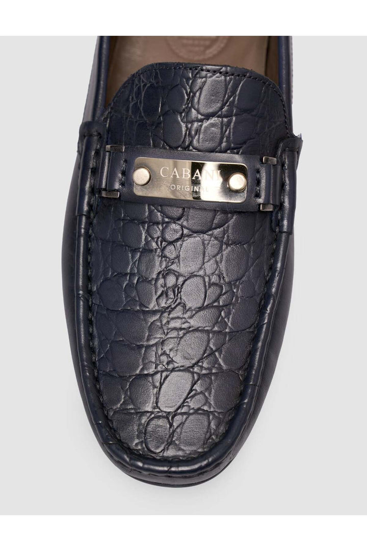 Cabani Shoes Chaussures Loafer pour hommes en cuir véritable avec semelle en caoutchouc Bleu marine - Bleu marine
