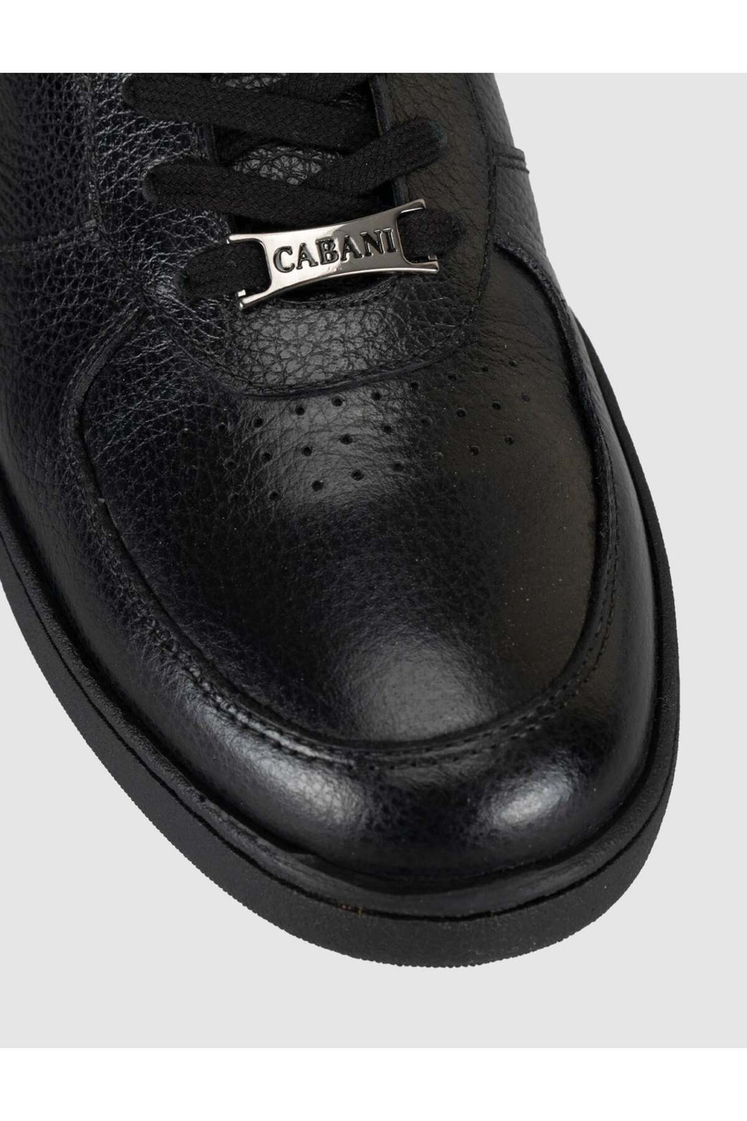 Cabani Shoes Baskets pour hommes en cuir véritable noir - Multicolore