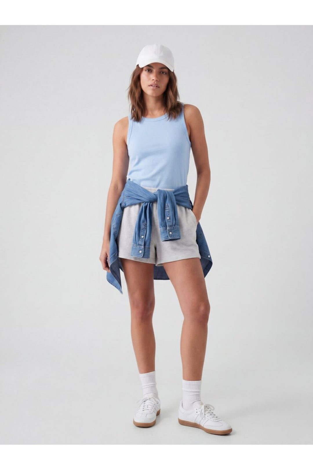 LTB Short en tricot gris extensible à coupe décontractée. - Gris