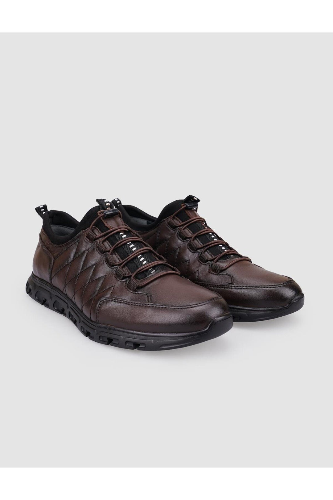 Cabani Shoes %100 Cuir Véritable Chaussures de Ville pour Hommes à Lacets Marron avec Clip - Multicolore