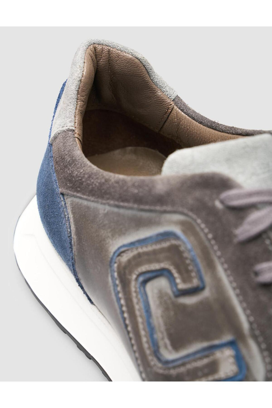 Cabani Shoes Renasen Chaussures de sport pour hommes en cuir véritable gris en suède mélangé à 100% - Gris