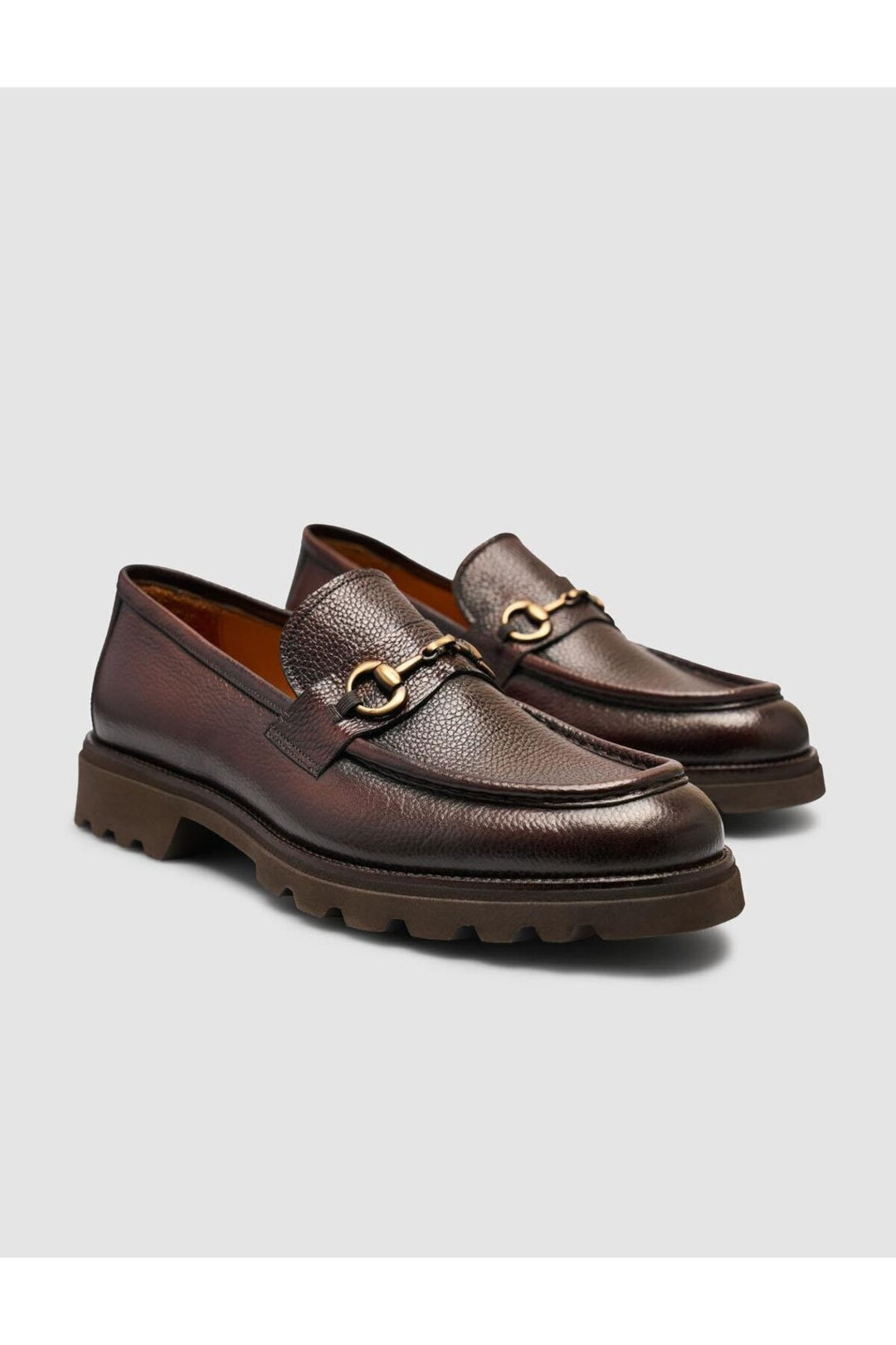 Cabani Shoes Chaussures de ville pour hommes en cuir véritable marron avec boucle à 100%. - Marron