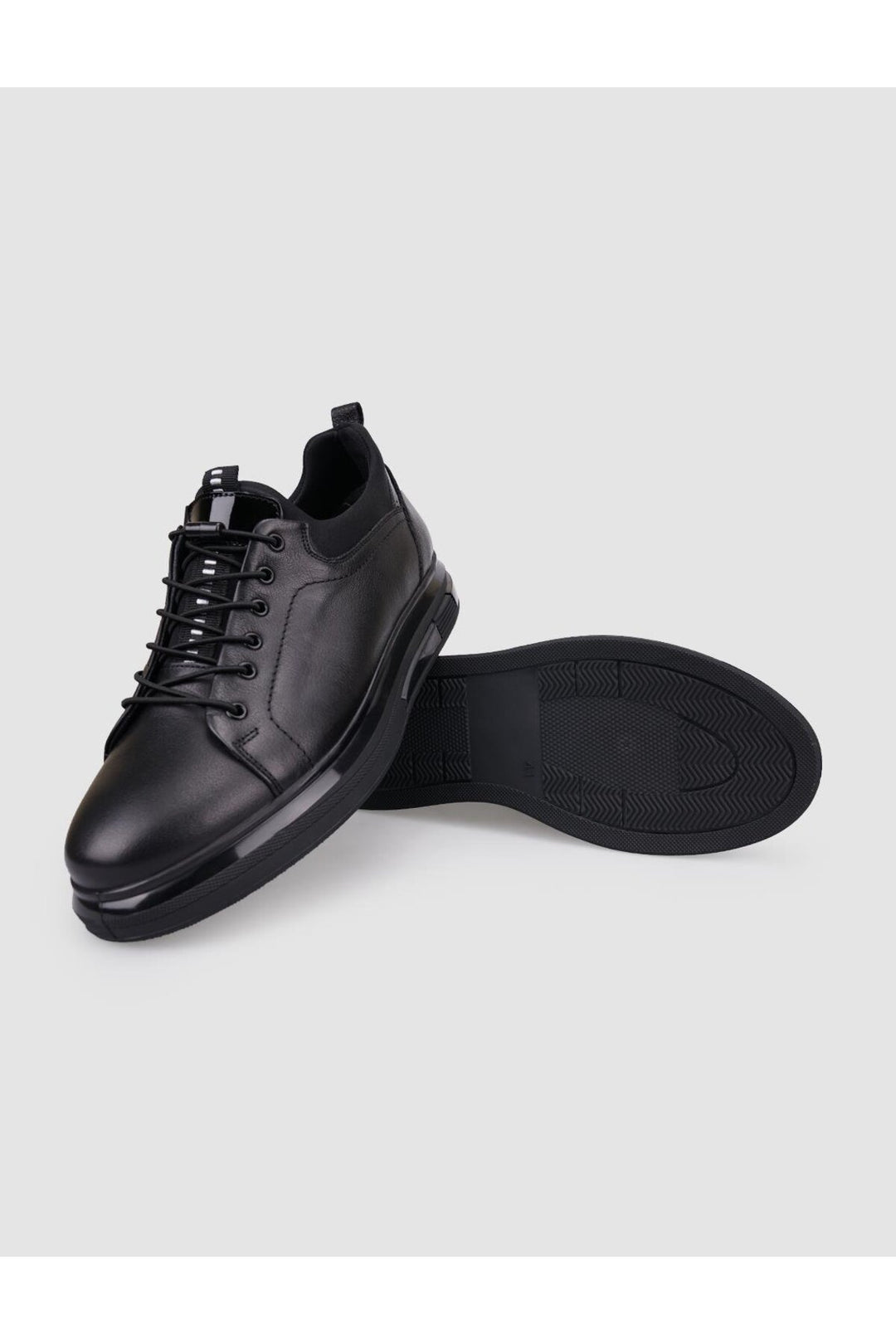 Cabani Shoes Chaussures de ville pour hommes en cuir véritable noir à lacets 100% - Multicolore