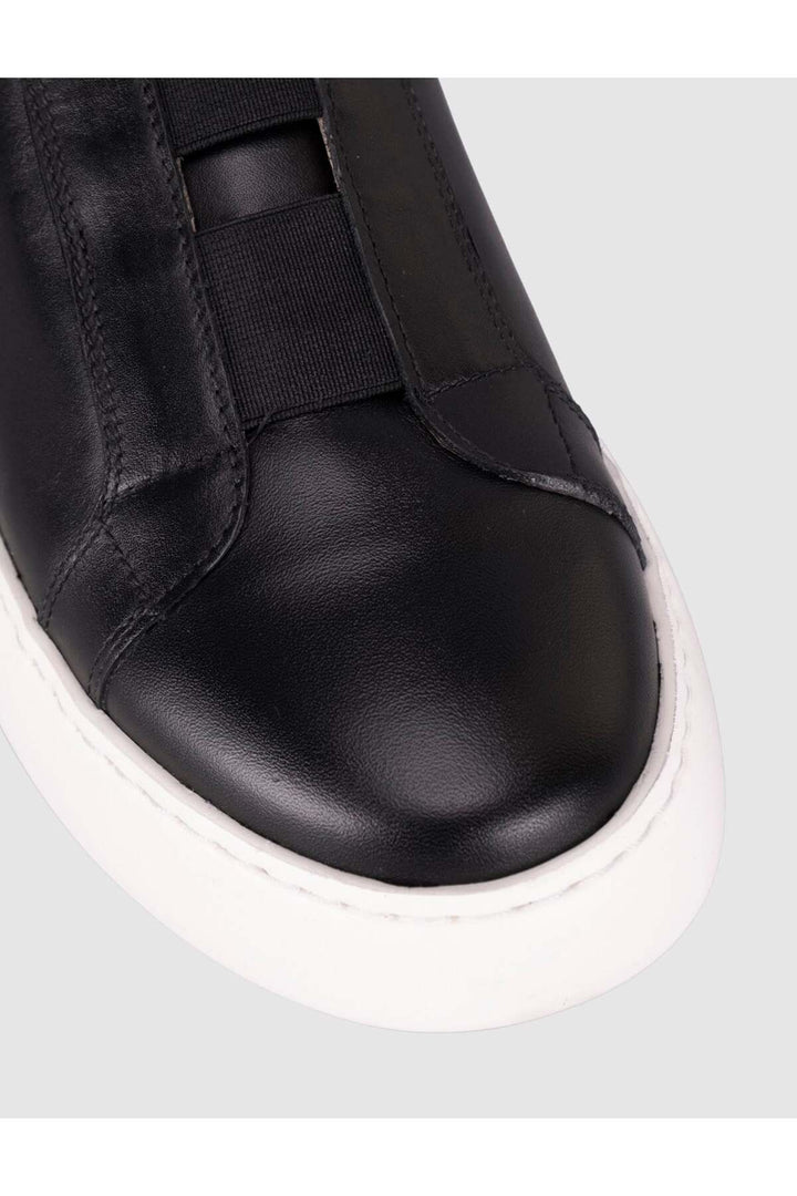 Cabani Shoes Baskets femme en cuir véritable noir - Multicolore