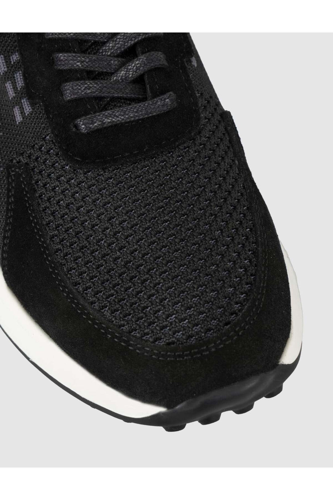 Cabani Shoes Sneakers pour hommes en cuir véritable tricot noir - Multicolore